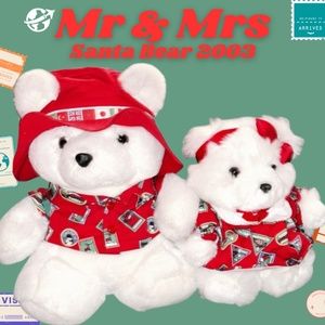 1993 Dayton-Hudson Mr. And Mrs. Santa Bear World Travelers